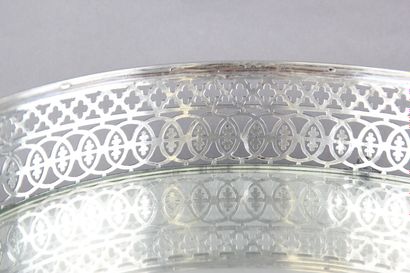 Huge silver centerpiece of oval shape and...