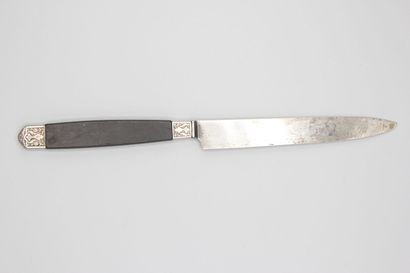 Double set of knives with wooden handles,...