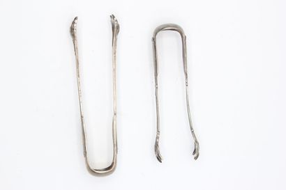 Two sugar tongs with lion paw tips in the...