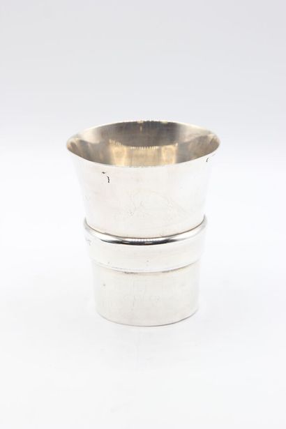 Silver cup of flared form.
Figured 