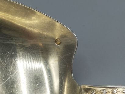 Louche à sauce / potage en argent et vermeil...