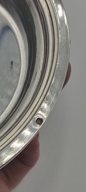 Trio of silver coasters or display stands...