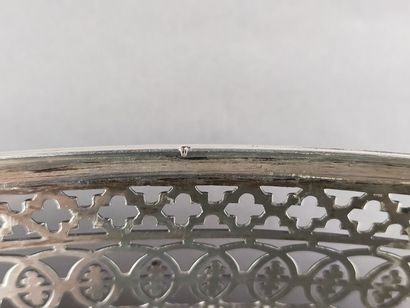 Huge silver centerpiece of oval shape and...