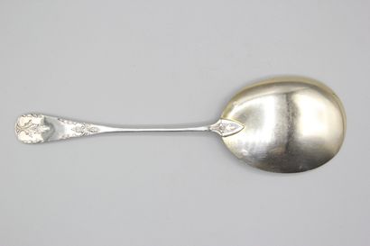 Silver serving ice-cream scoop with a vermeil...
