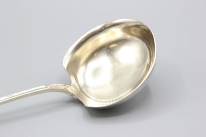 Louche à sauce / potage en argent et vermeil...