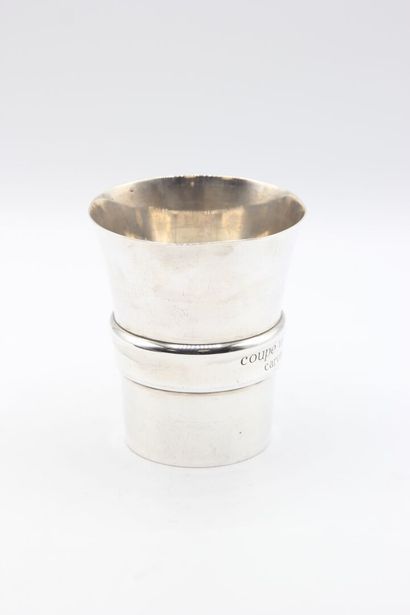 Silver cup of flared form.
Figured 