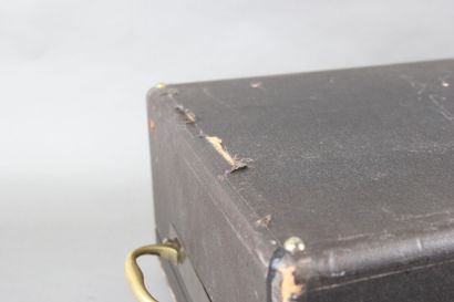 Important leather-covered wooden household...