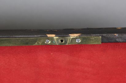 Important leather-covered wooden household...