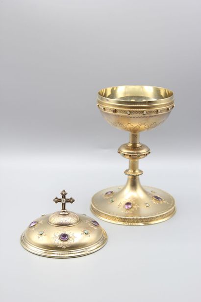 Ciborium in silver entirely vermeiled (gold...