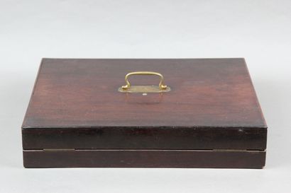 Household chest in rosewood veneer 
Brass...