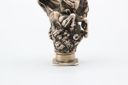 Nice seal in cast silver decorated with two...