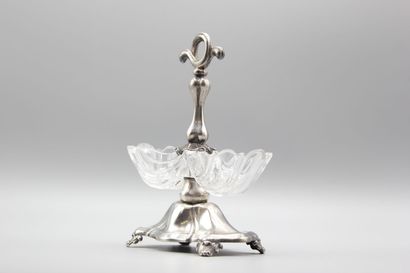 DEBAIN.
Double silver and crystal salad bowl.
Crystal...
