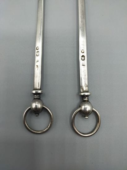 Paire de grands hâtelets / brochettes en...
