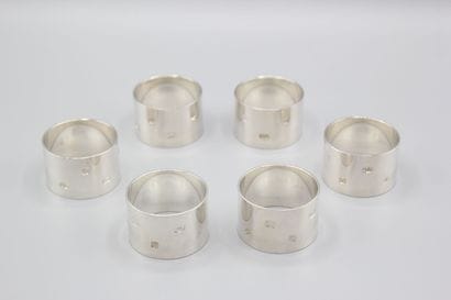 Service composed of its six silver napkin...