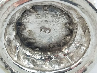 Holy water bucket in silver / hammered oval...