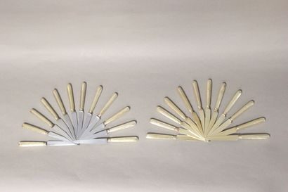 Double set of knives in vermeil (gold on...