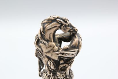 Nice seal in cast silver decorated with two...