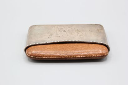Cigar case decorated with an engraved bullfighting...