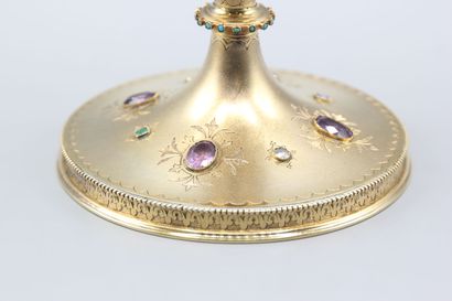 Ciborium in silver entirely vermeiled (gold...
