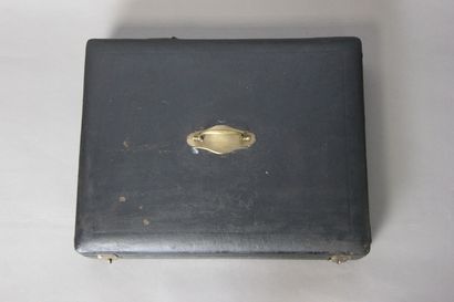 Household box with leather top and brass...