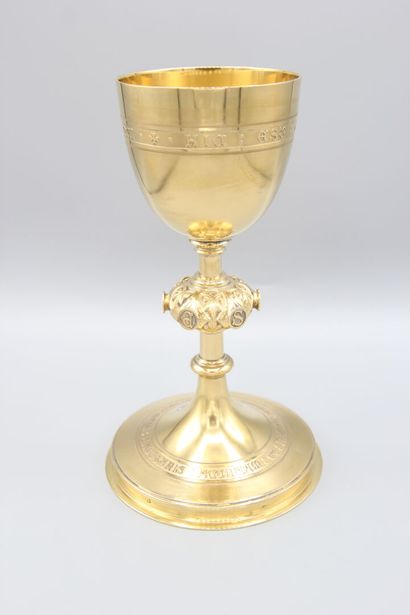 Chalice in vermeil, plain model, decorated...
