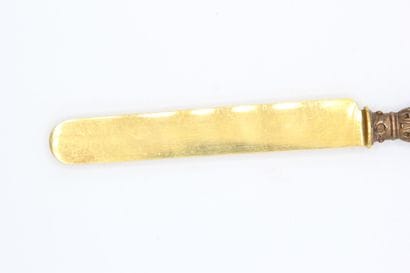 Set of 12 dessert knives.
Blades in gilded...