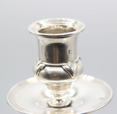 AUCOC
Silver candelabra with two intertwined...