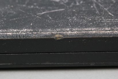 Wooden fish service box from the end of the...