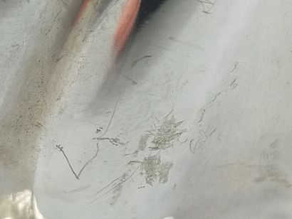 Holy water bucket in silver / hammered oval...