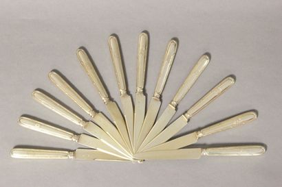 Double set of knives in vermeil (gold on...