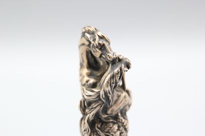 Nice seal in cast silver decorated with two...