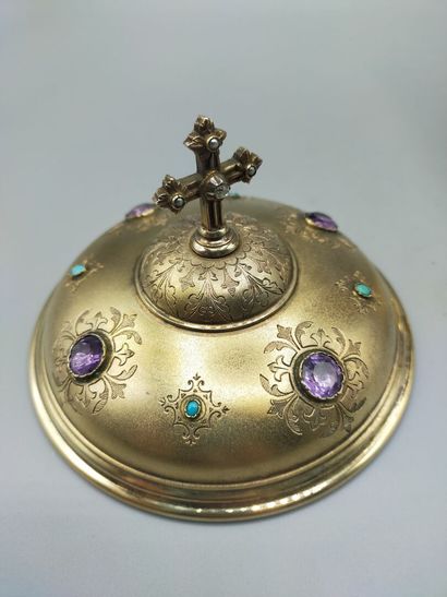 Ciborium in silver entirely vermeiled (gold...