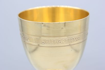 Chalice in vermeil, plain model, decorated...