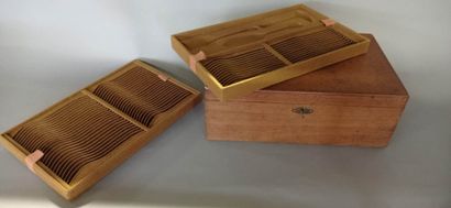 Large natural wood Menagère box with large...