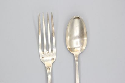 10 silver dessert forks and 11 coffee spoons,...