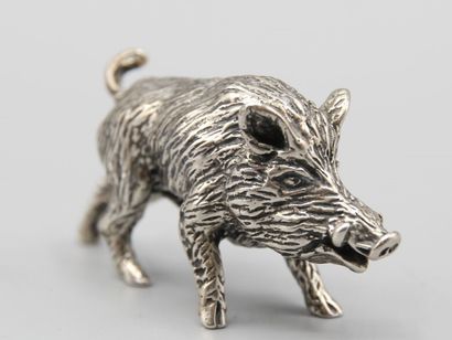 Silver boar.
Title mark .800. Goldsmith's...