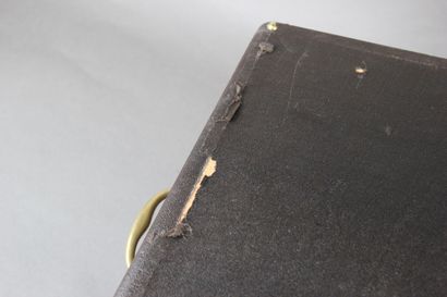 Important leather-covered wooden household...