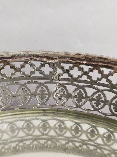 Huge silver centerpiece of oval shape and...