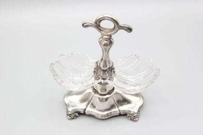 DEBAIN.
Double silver and crystal salad bowl.
Crystal...