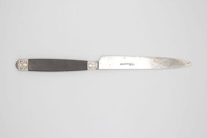 Double set of knives with wooden handles,...