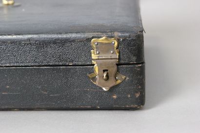 Household box with leather top and brass...