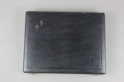 Wooden fish service box from the end of the...