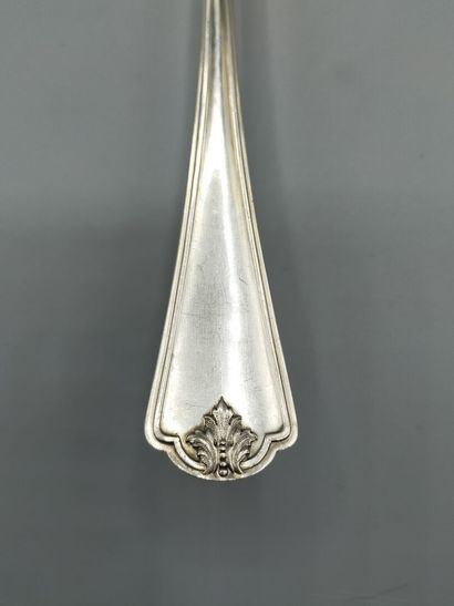 Pelle à tarte en argent avec embout en vermeil...