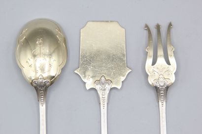 Service à hors d'oeuvres / foie gras en argent...