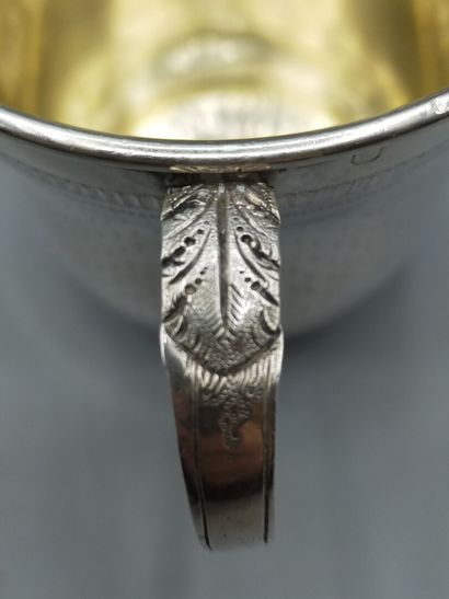 Service tasse et soucoupe en argent d'époque...