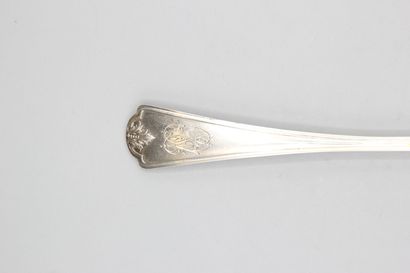 Pelle à tarte en argent avec embout en vermeil...
