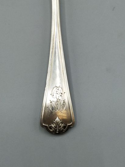 Pelle à tarte en argent avec embout en vermeil...