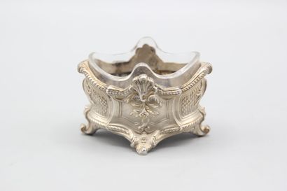 Salière en argent de style Louis XV complète...
