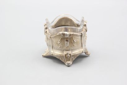Salière en argent de style Louis XV complète...