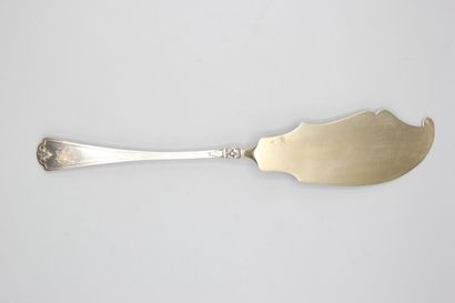 Pelle à tarte en argent avec embout en vermeil...